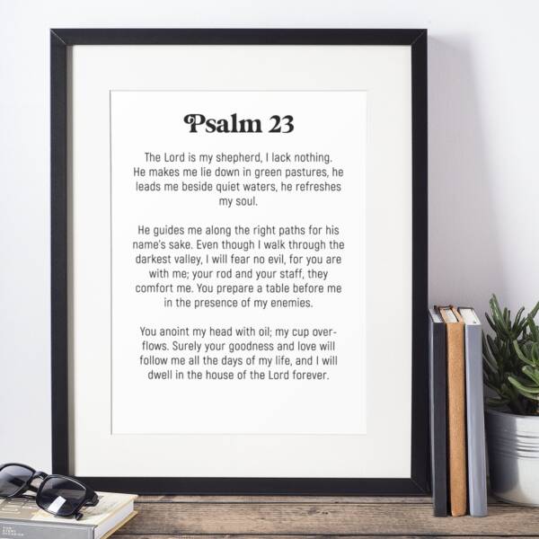 Psalm 23 | Bible Verse Print | Framed Wall Art | Christian Gift | Prayer Print | The Lord is My Shepherd Art Print | Digital Print | Verse - Image 2