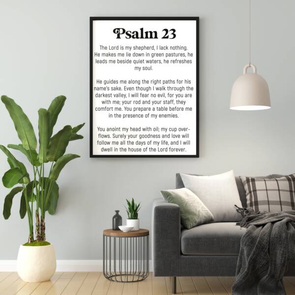 Psalm 23 | Bible Verse Print | Framed Wall Art | Christian Gift | Prayer Print | The Lord is My Shepherd Art Print | Digital Print | Verse - Image 3