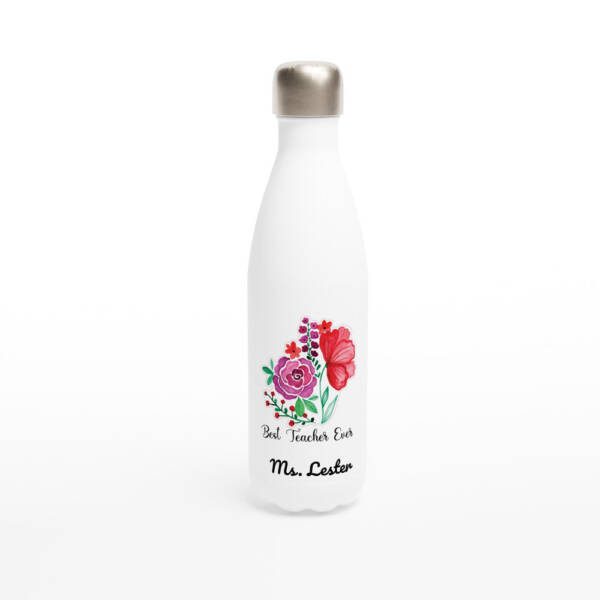 Best Teacher Ever Personalized 17oz Stainless Steel Water Bottle - Image 4